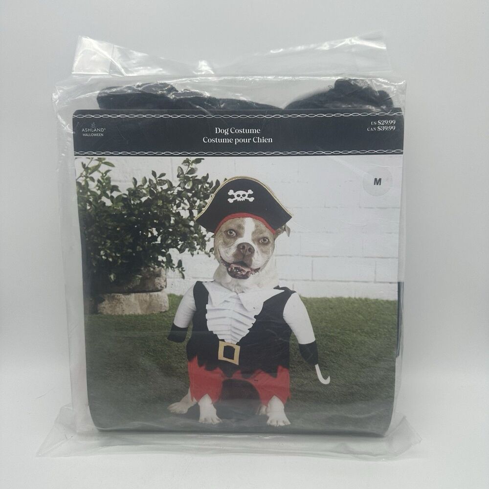 Ashland Pirate Dog Costume - Black and Red M Medium